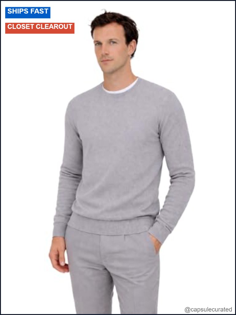 Men's Cashmere Crewneck Sweater 100% Pure Pullover Classic Long Sleeve